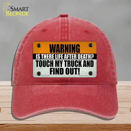 Dont Touch My Truck Novelty License Plate Hat Tag Unconstructed Cotton Red