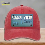 Lake Time Novelty License Plate Hat Tag Unconstructed Cotton Red