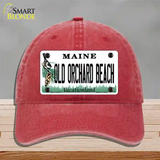 Old Orchard Beach Maine Novelty License Plate Hat Tag Unconstructed Cotton Red