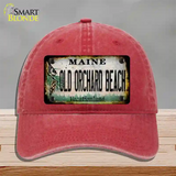 Old Orchard Beach Maine Rusty Novelty License Plate Hat Tag Unconstructed Cotton Red