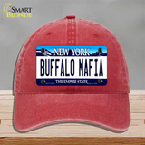 Buffalo Mafia New York Novelty License Plate Hat Tag Unconstructed Cotton Red