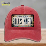 Bills Mafia New York Rusty Novelty License Plate Hat Tag Unconstructed Cotton Red