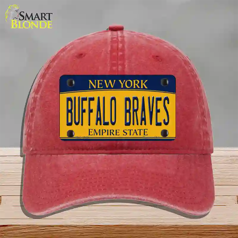Buffalo Braves New York Novelty License Plate Hat Tag Unconstructed Cotton Red