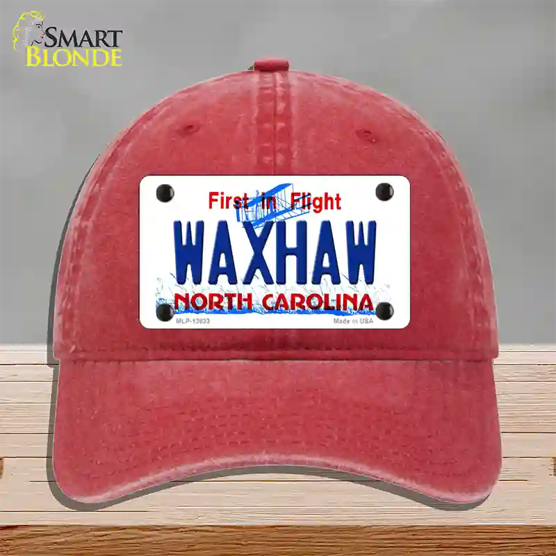 Waxhaw North Carolina Novelty License Plate Hat Tag Unconstructed Cotton Red