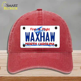 Waxhaw North Carolina Novelty License Plate Hat Tag Unconstructed Cotton Red