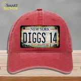 Diggs 14 Excelsior New York Rusty Novelty License Plate Hat Tag Unconstructed Cotton Red