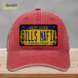 Bills Mafia New York Yellow Rusty Novelty License Plate Hat Tag Unconstructed Cotton Red