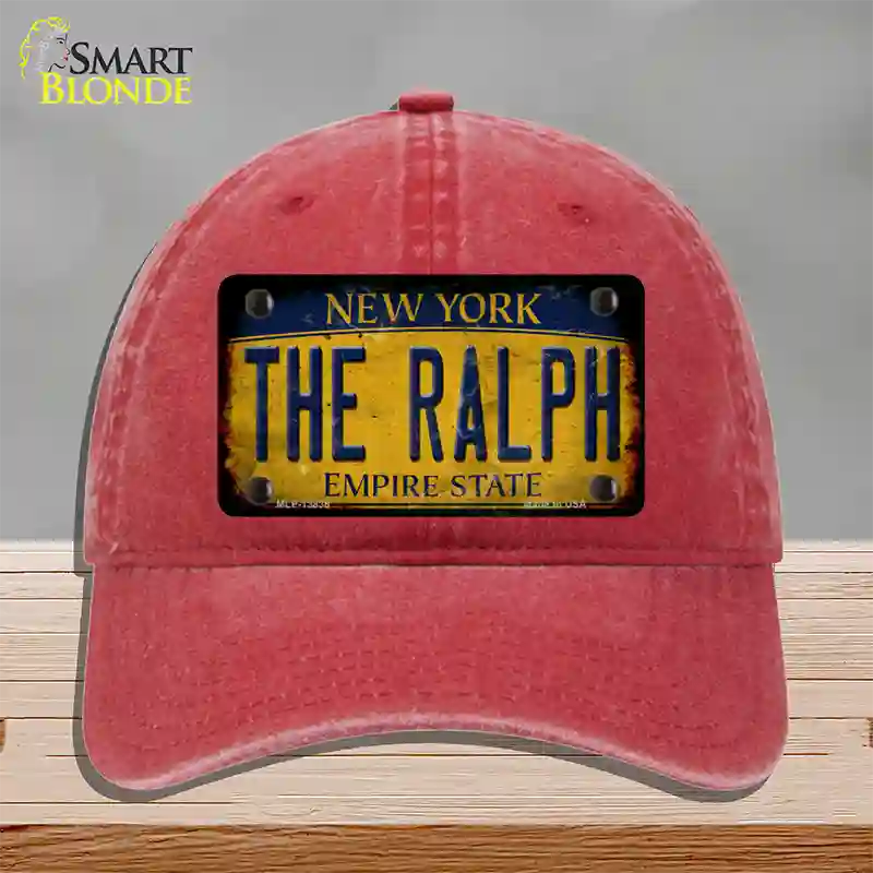 The Ralph New York Rusty Novelty License Plate Hat Tag Unconstructed Cotton Red