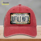 Buffalo Mafia Excelsior New York Rusty Novelty License Plate Hat Tag Unconstructed Cotton Red