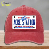 Acre Station North Carolina Novelty License Plate Hat Tag Unconstructed Cotton Red