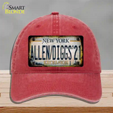 Allen Diggs 21 NY Excelsior Rusty Novelty License Plate Hat Tag Unconstructed Cotton Red