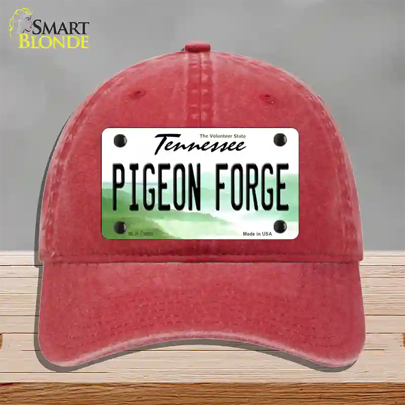 Pigeon Forge Tennessee Novelty License Plate Hat Tag Unconstructed Cotton Red