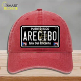 Arecibo Puerto Rico Black Novelty License Plate Hat Unconstructed Cotton / Red