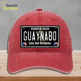 Guaynabo Puerto Rico Black Novelty License Plate Hat Unconstructed Cotton / Red