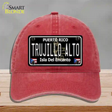 Trujillo Alto Puerto Rico Black Novelty License Plate Hat Unconstructed Cotton / Red