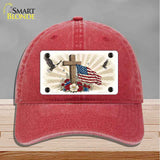 Eagle Flag and Cross Novelty License Plate Hat HAT-MLP-14510