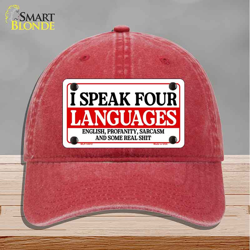 I Speak Four Languages Novelty License Plate Hat HAT-MLP-14512