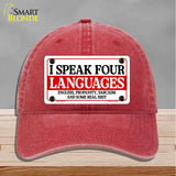 I Speak Four Languages Novelty License Plate Hat HAT-MLP-14512