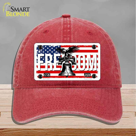 Freedom Liberty Bell Novelty License Plate Hat HAT-MLP-14547 Unconstructed Cotton Red