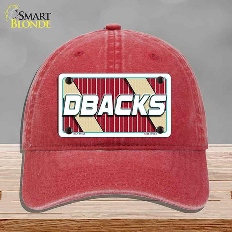 DBACKS Graphic Novelty License Plate Hat HAT-MLP-14565 Unconstructed Cotton Red