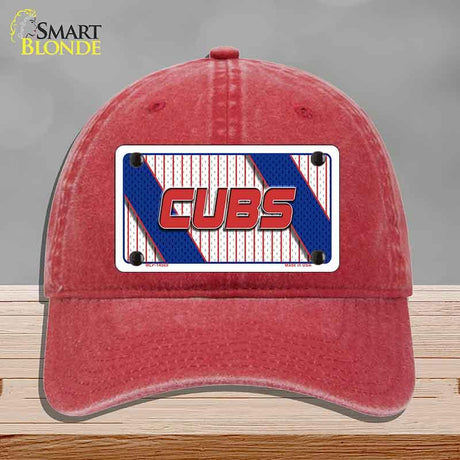 CUBS Graphic Novelty License Plate Hat HAT-MLP-14569 Unconstructed Cotton Red