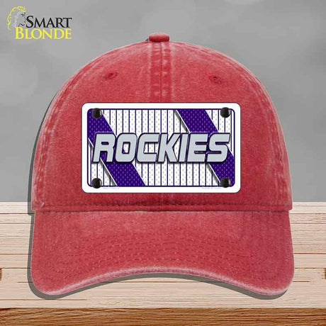 ROCKIES Graphic Novelty License Plate Hat HAT-MLP-14573 Unconstructed Cotton Red