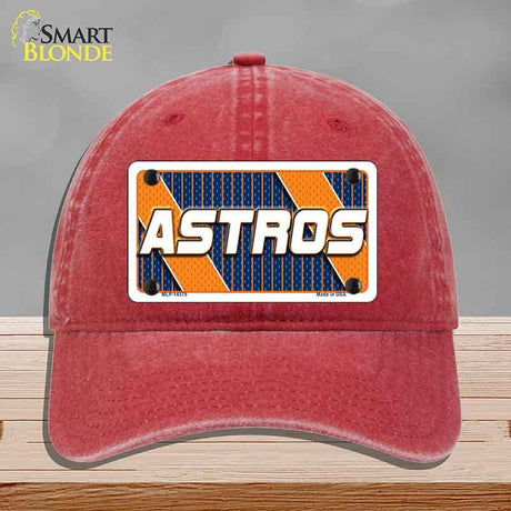 ASTROS Graphic Novelty License Plate Hat HAT-MLP-14575 Unconstructed Cotton Red