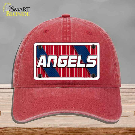 ANGELS Graphic Novelty License Plate Hat HAT-MLP-14577 Unconstructed Cotton Red