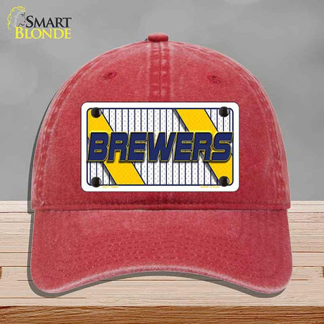 BREWERS Graphic Novelty License Plate Hat HAT-MLP-14580 Unconstructed Cotton Red