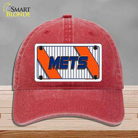 METS Graphic Novelty License Plate Hat HAT-MLP-14582 Unconstructed Cotton Red