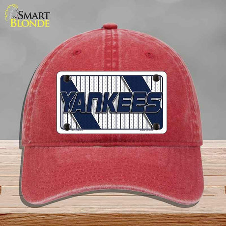 YANKEES Graphic Novelty License Plate Hat HAT-MLP-14583 Unconstructed Cotton Red