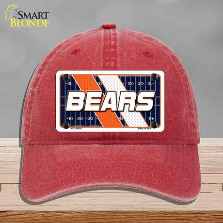 BEARS Graphic Novelty License Plate Hat HAT-MLP-14630 Unconstructed Cotton Red