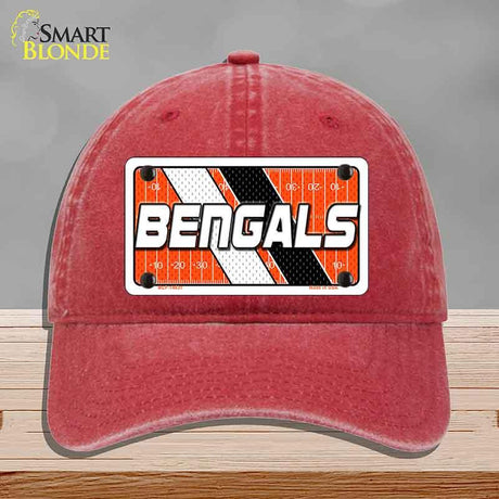 BENGALS Graphic Novelty License Plate Hat HAT-MLP-14631 Unconstructed Cotton Red