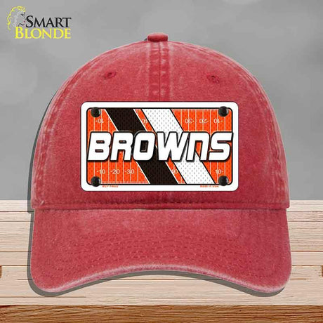 BROWNS Graphic Novelty License Plate Hat HAT-MLP-14632 Unconstructed Cotton Red