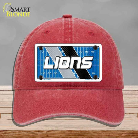 LIONS Graphic Novelty License Plate Hat HAT-MLP-14635 Unconstructed Cotton Red