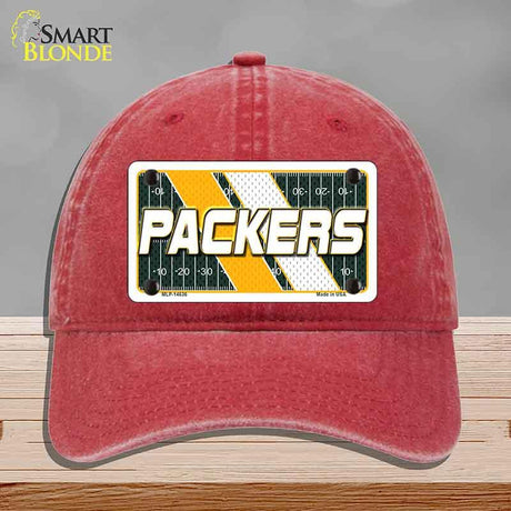 PACKERS Graphic Novelty License Plate Hat HAT-MLP-14636 Unconstructed Cotton Red