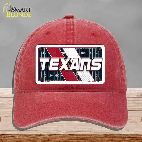 TEXANS Graphic Novelty License Plate Hat HAT-MLP-14637 Unconstructed Cotton Red