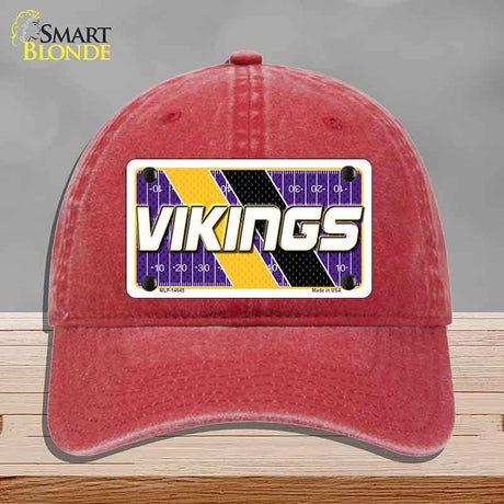 VIKINGS Graphic Novelty License Plate Hat HAT-MLP-14645 Unconstructed Cotton Red