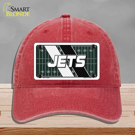JETS Graphic Novelty License Plate Hat HAT-MLP-14649 Unconstructed Cotton Red