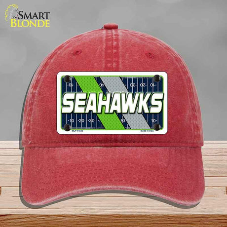 SEAHAWKS Graphic Novelty License Plate Hat HAT-MLP-14653 Unconstructed Cotton Red