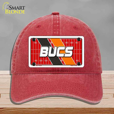 BUCS Graphic Novelty License Plate Hat HAT-MLP-14654 Unconstructed Cotton Red