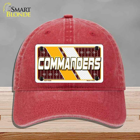 COMMANDERS Graphic Novelty License Plate Hat HAT-MLP-14656 Unconstructed Cotton Red