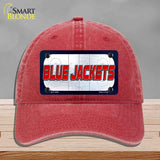 BLUE JACKETS Graphic Novelty License Plate Hat HAT-MLP-14664 Unconstructed Cotton Red