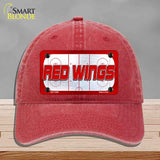 RED WINGS Graphic Novelty License Plate Hat HAT-MLP-14666 Unconstructed Cotton Red