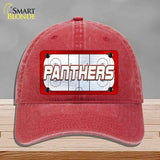 PANTHERS Graphic Novelty License Plate Hat HAT-MLP-14668 Unconstructed Cotton Red