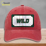 WILD Graphic Novelty License Plate Hat HAT-MLP-14670 Unconstructed Cotton Red