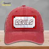 DEVILS Graphic Novelty License Plate Hat HAT-MLP-14673 Unconstructed Cotton Red