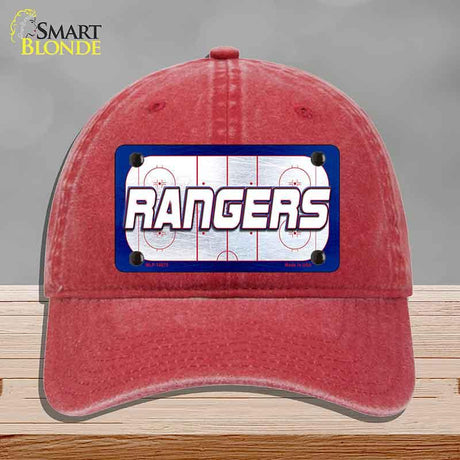 RANGERS Graphic Novelty License Plate Hat HAT-MLP-14675 Unconstructed Cotton Red