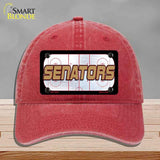 SENATORS Graphic Novelty License Plate Hat HAT-MLP-14676 Unconstructed Cotton Red