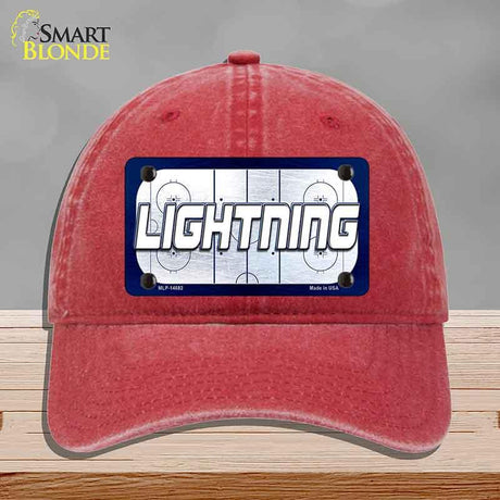 LIGHTNING Graphic Novelty License Plate Hat HAT-MLP-14682 Unconstructed Cotton Red